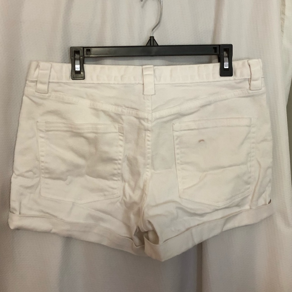 J.Crew size 12 stretch white jean shorts - Picture 3 of 5